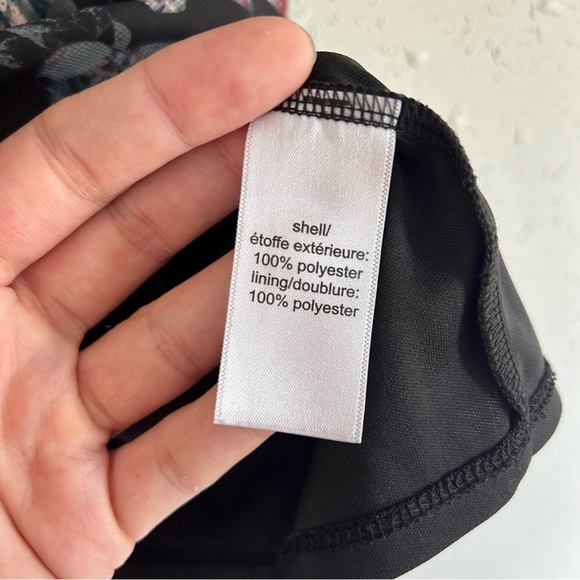 🦋 Maurices Dark Grey Floral Mid Sleeve Mini Dress Wedding Guest Small - Picture 4 of 7